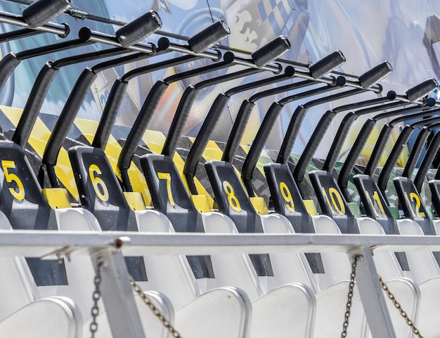 Empty seats at amusement park