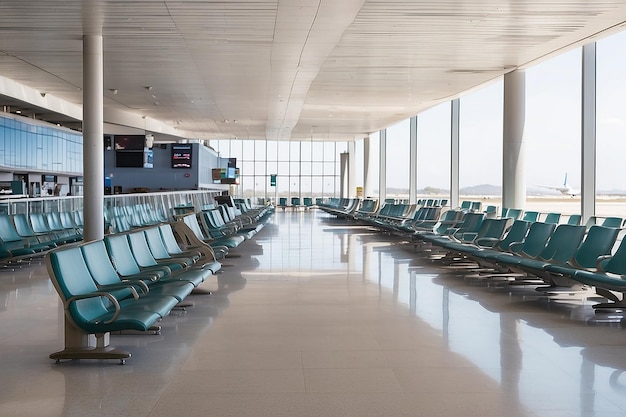 Empty seats in an empty airport