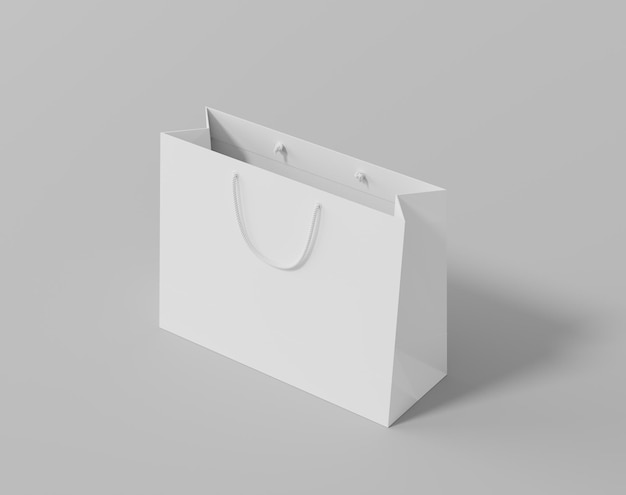 Foto borsa della spesa vuota per il sacchetto di carta bianca di branding