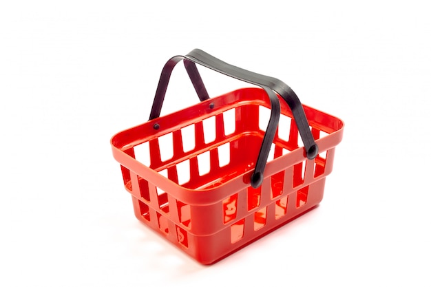 Photo empty shopping basket isolated on white background