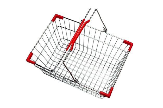 Empty shopping basket isolated