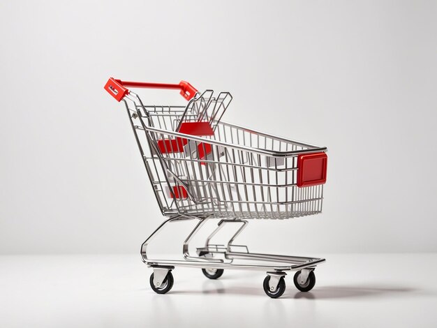 An empty shopping cart isolated on a white background