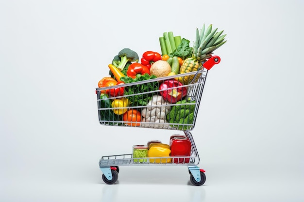 Empty shopping cart White background