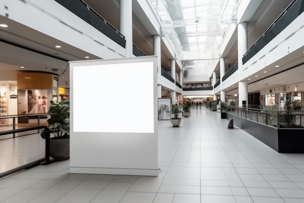 Empty Signboard in Busy Shopping Center