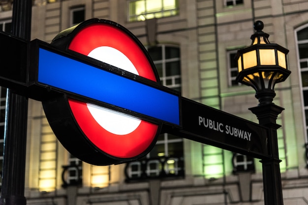 Empty signboard on entrance to subway