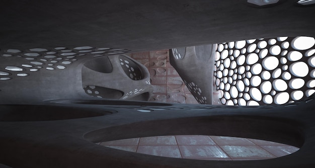 Фото Пустой гладкий абстрактный интерьер комнаты из листов ржавого металла архитектурный фон 3d