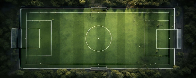 Empty soccer stadium game field