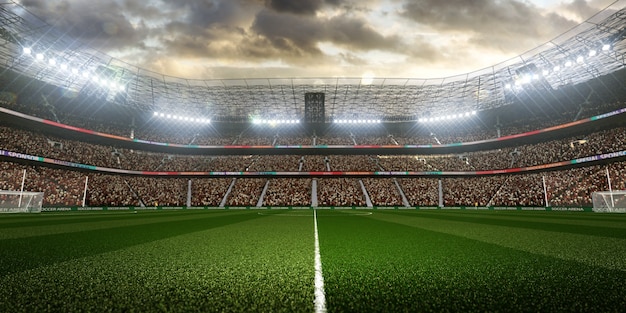 empty soccer stadium with fans