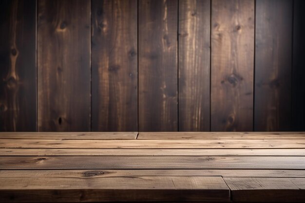 Empty space on old wooden table can be used for display or mock up for display of product copy spaceblurred out background Image