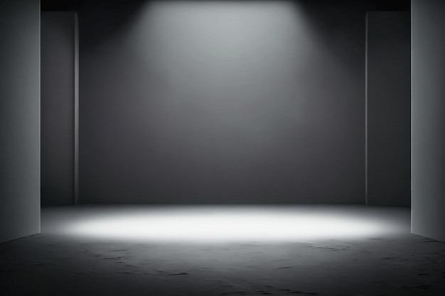 Empty space for product show in dark room with light background