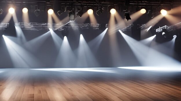 Premium AI Image | empty stage with lighting equipment on a stage ...