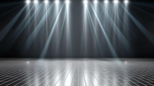 Photo a empty stage with a spotlight and a black background.