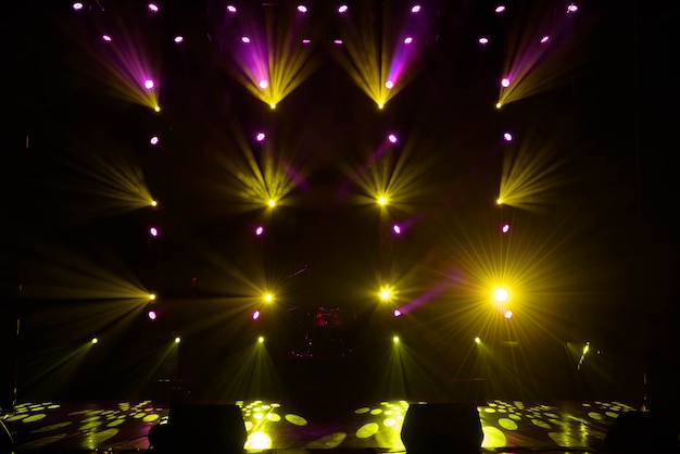 Empty stage with spotlights