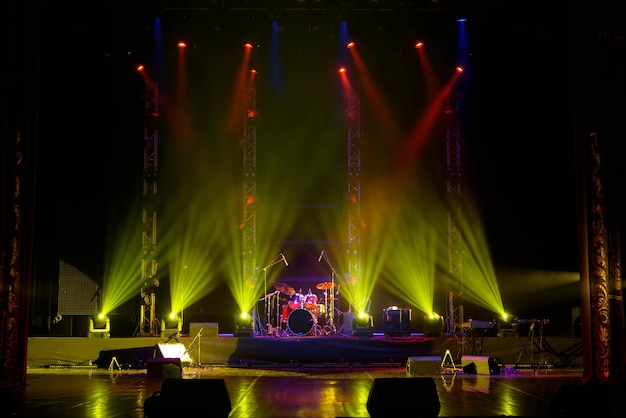 Empty stage with spotlights