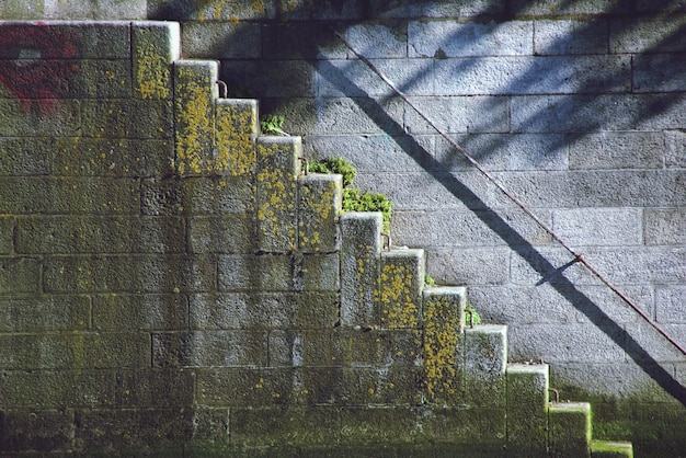 写真 壁の空のステップ