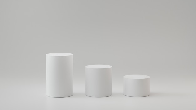 empty steps cylinder on white background. 3d rendering.