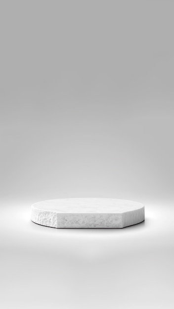 Empty stone podium or pedestal on white background