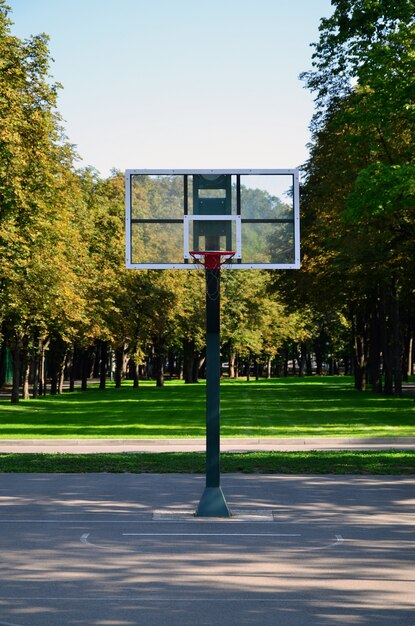 Empty street basketball court. For concepts such as sports and exercise, and healthy lifestyle