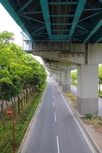 Empty street in a city in Japan