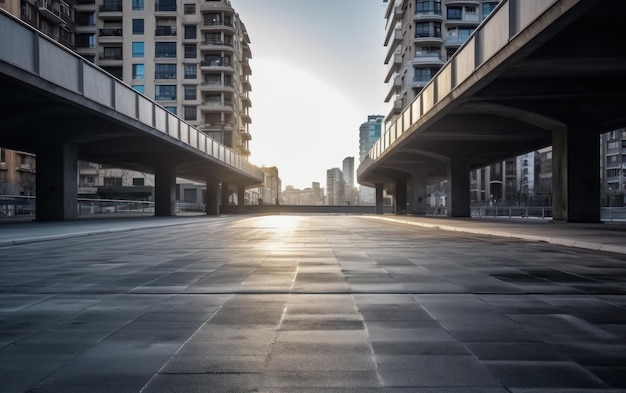 empty street at city