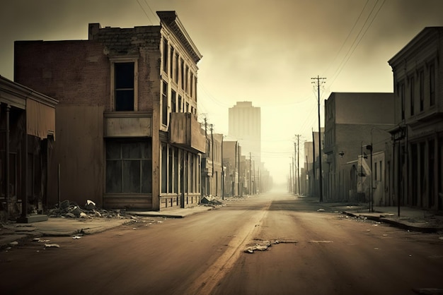 Empty street of the planet