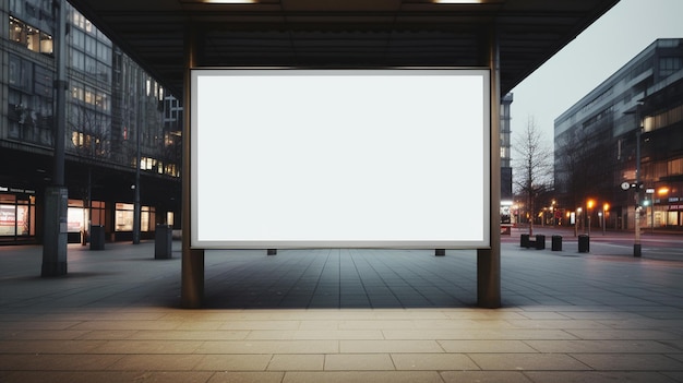 Photo empty street with modern billboard