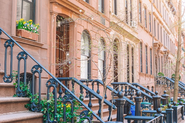 Empty streets in West Village at New York Manhattan, USA