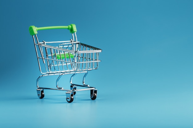 An empty supermarket cart