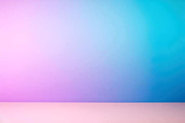 Empty table and blue and pink gradient background For product display