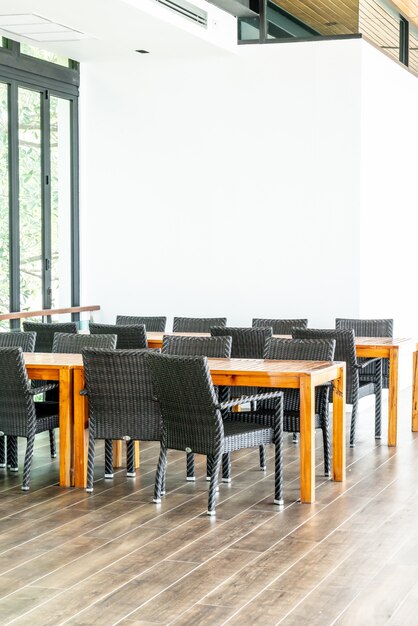 empty table and chair