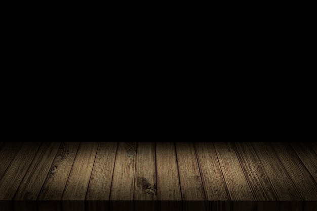 Empty table in dark shadow. 3D illustration. 