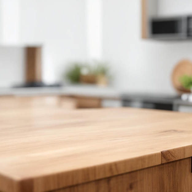 Photo empty table in kitchen