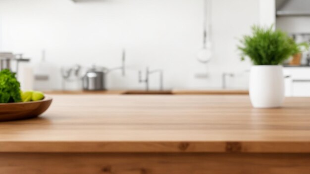 Empty table in kitchen