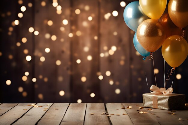 Empty Table with Celebration Decor for birthday anniversary Events