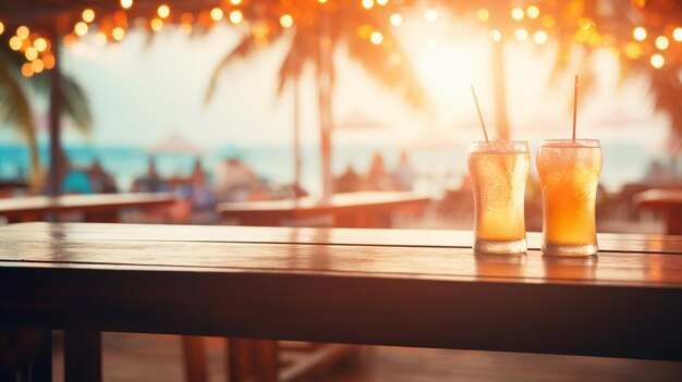 Photo empty table with drink