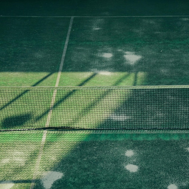 empty tennis court in the sports center