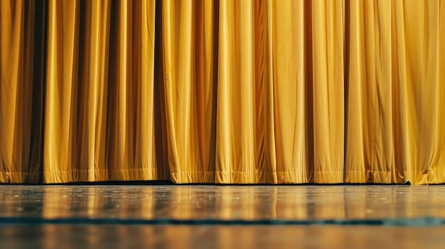 Foto il palco del teatro vuoto con uno sfondo classico di tende fornisce un ambiente perfetto con