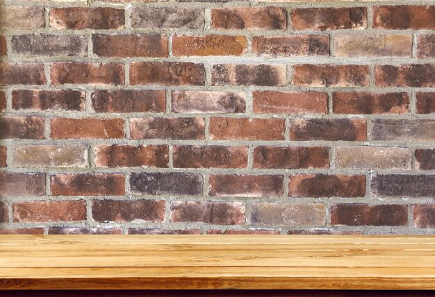 Photo empty top of natural wooden table