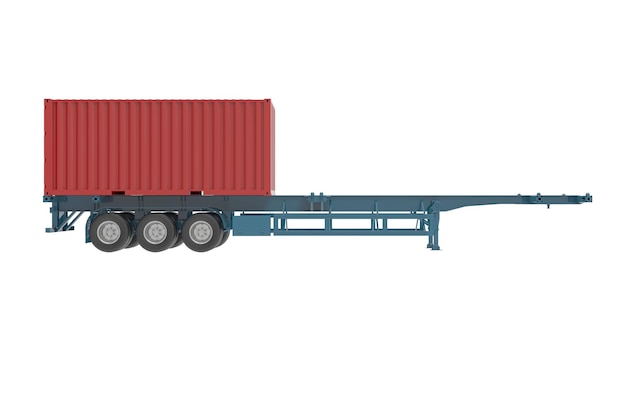 Empty truck load goods 3d image