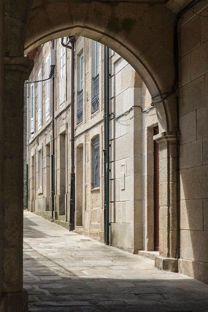 Empty Tui street Galicia Spain