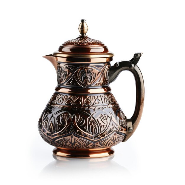 Photo an empty turkish coffee pot isolated on plain white background only