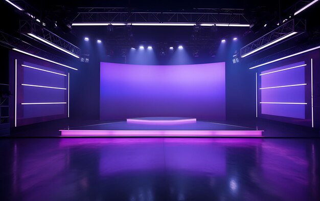 Empty tv studio set nobody tv or cable new network live studio