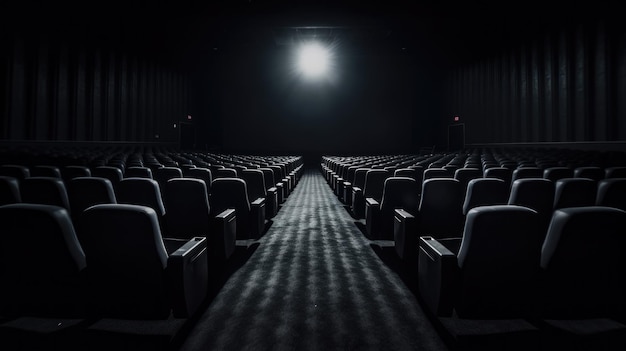 Empty velvet seats in movie theater