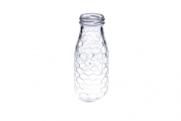 Empty vintage mason Jar on White background