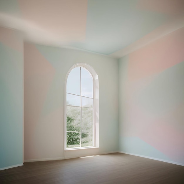 Пустая винтажная стена комнатыБелая комнатаЧерная комнатаПастельная комнатаДневной свет генеративный искусственный интеллект иллюстрация