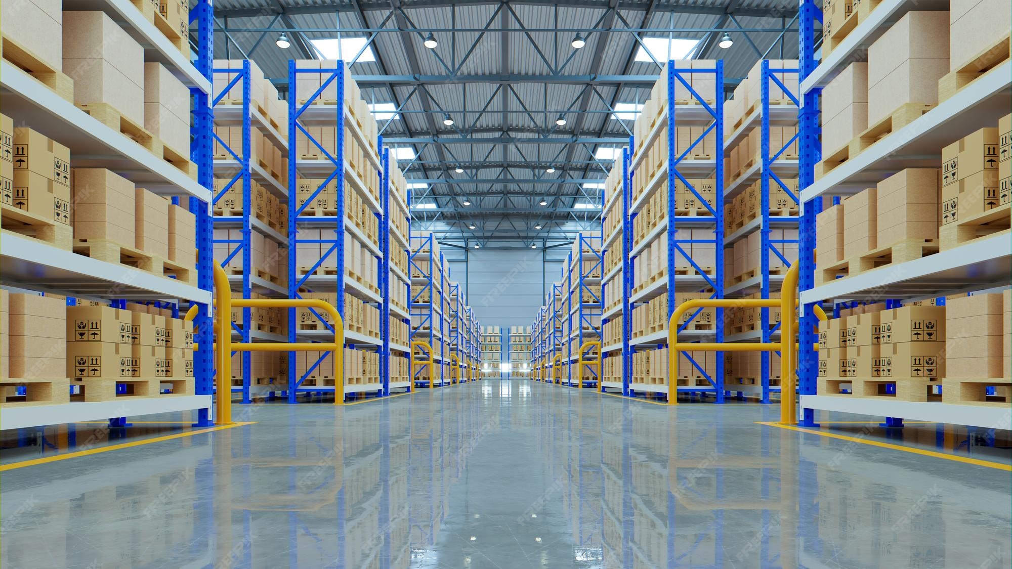 Premium Photo Empty warehouse in logistic center Premium Photo Empty warehouse in logistic center
