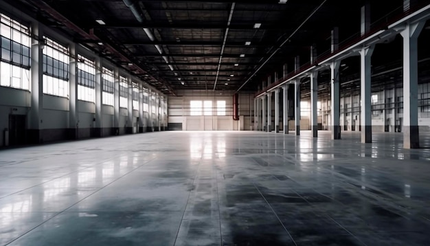 Empty warehouse in logistic centerWarehouse for storage and distribution centers