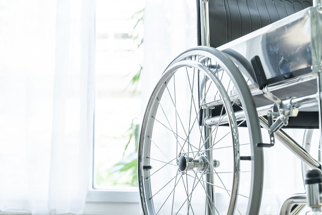 empty wheelchair in a room 