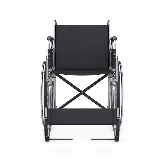 Empty Wheelchair on a white background. 3d Rendering