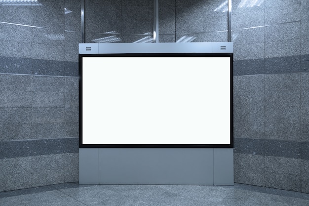 Empty white billboard mockup background, 16:9